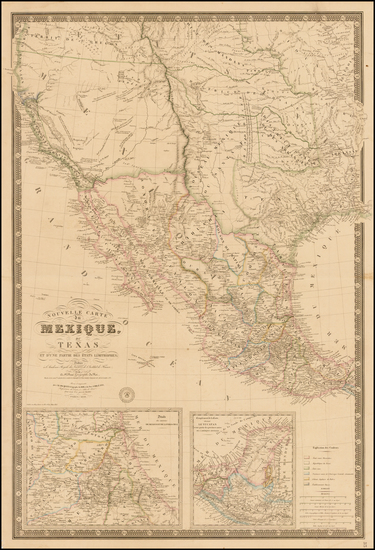 76-Texas, Southwest, Rocky Mountains, Mexico and California Map By Adrien-Hubert Brué