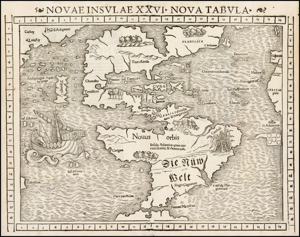 71-Western Hemisphere, North America, South America and America Map By Sebastian Munster