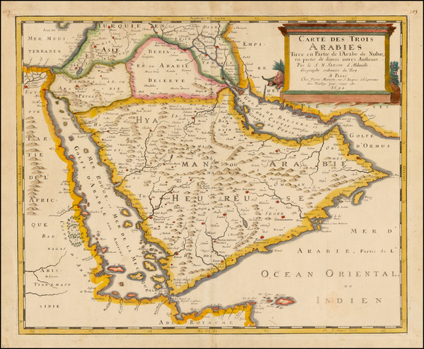 62-Middle East Map By Pierre Mariette