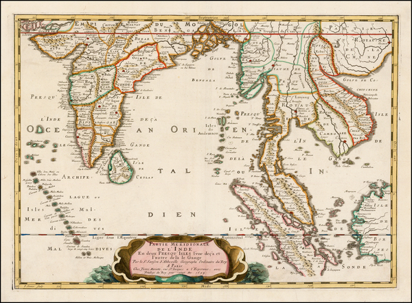 47-India and Southeast Asia Map By Nicolas Sanson