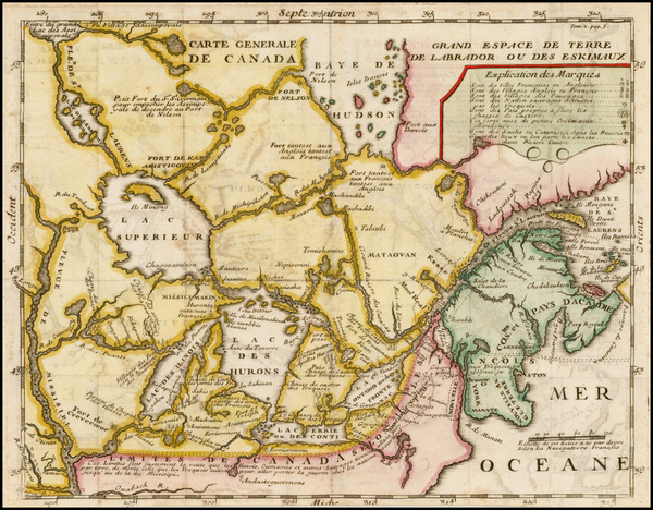 75-Midwest, Plains and Canada Map By Baron de Lahontan