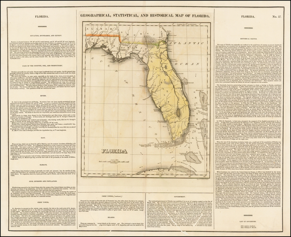 75-Florida Map By Henry Charles Carey  &  Isaac Lea