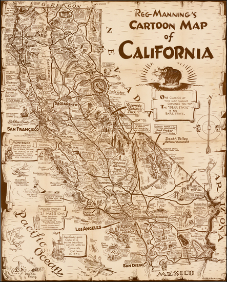 73-California Map By Reginald Manning