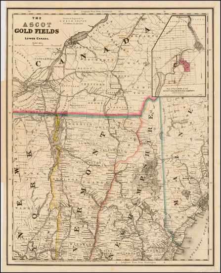 94-New England and Canada Map By G.W.  & C.B. Colton