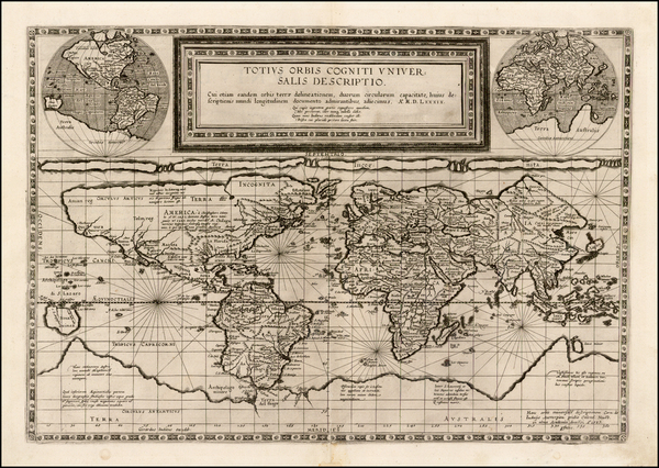 87-World and World Map By Cornelis de Jode