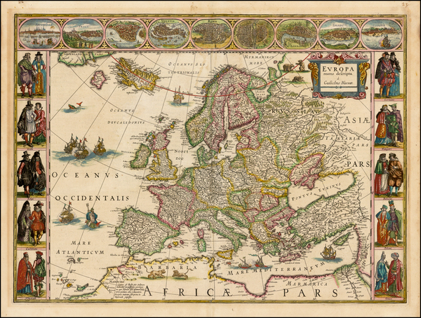 64-Europe and Europe Map By Willem Janszoon Blaeu