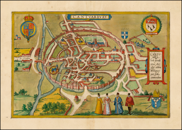 87-British Isles and British Counties Map By Georg Braun  &  Frans Hogenberg