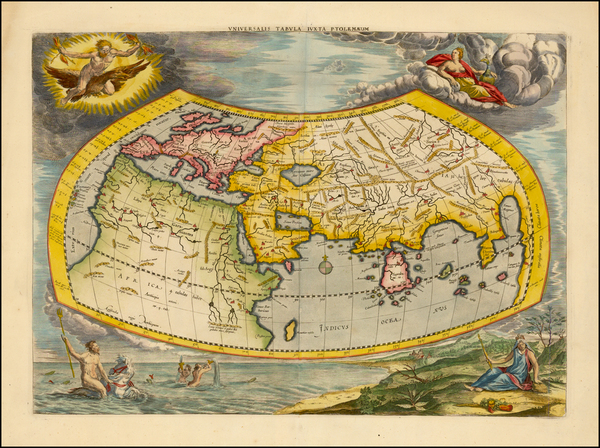 48-World and World Map By  Gerard Mercator