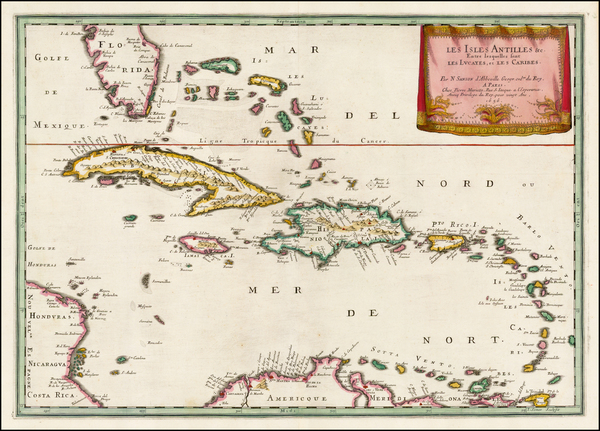 2-Caribbean Map By Nicolas Sanson