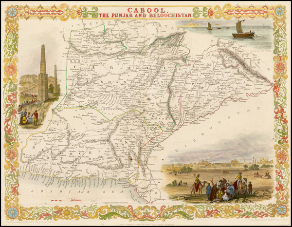 94-India, Central Asia & Caucasus and Middle East Map By John Tallis