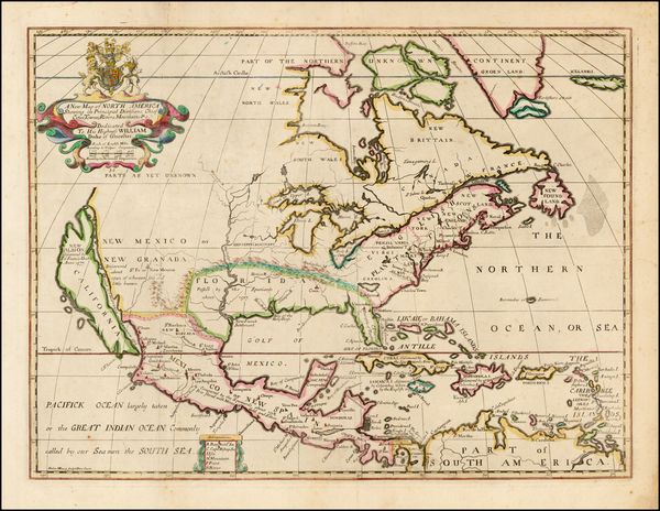 61-North America and California as an Island Map By Edward Wells