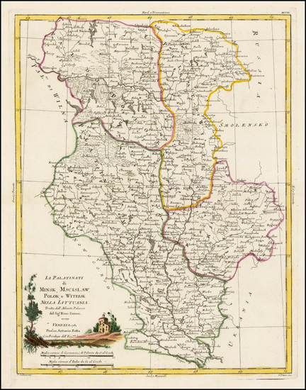 36-Poland and Baltic Countries Map By Antonio Zatta