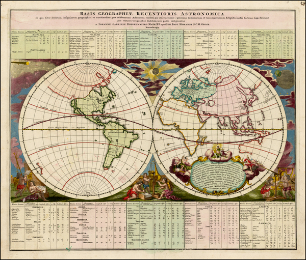 72-World and California as an Island Map By Johann Gabriele Doppelmayr