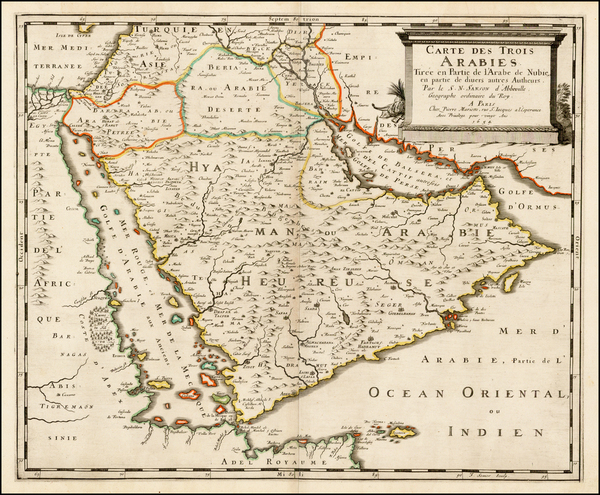 91-Middle East Map By Pierre Mariette - Nicolas Sanson