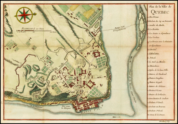 8-Canada Map By Jacques Nicolas Bellin