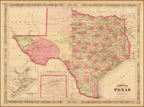 94-Texas Map By Alvin Jewett Johnson