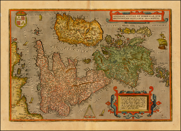 23-British Isles Map By Abraham Ortelius