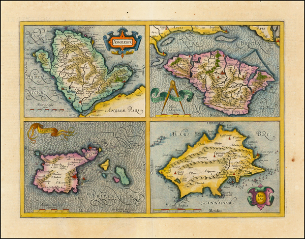 86-British Isles and Balearic Islands Map By  Gerard Mercator