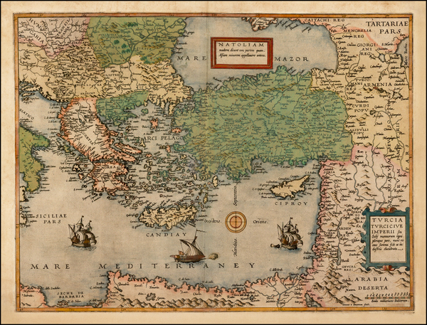 83-Balkans, Holy Land, Turkey & Asia Minor, Balearic Islands and Greece Map By Cornelis de Jod