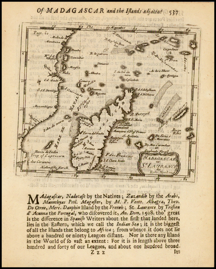 71-East Africa and African Islands, including Madagascar Map By Robert Morden