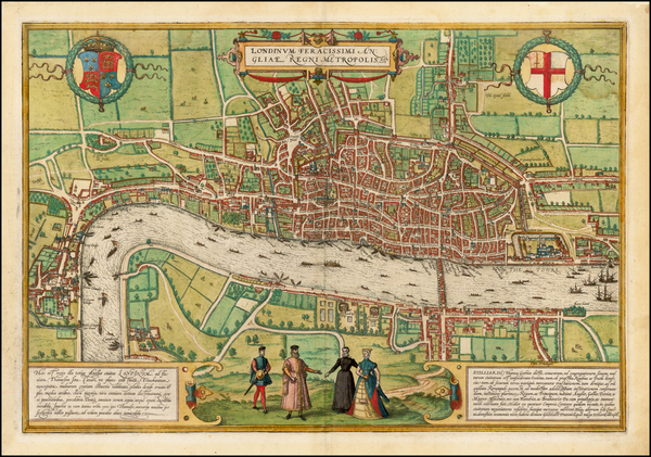 10-British Isles Map By Georg Braun  &  Frans Hogenberg