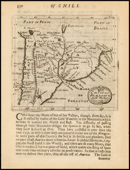 77-South America, Argentina, Chile and Paraguay & Bolivia Map By Robert Morden