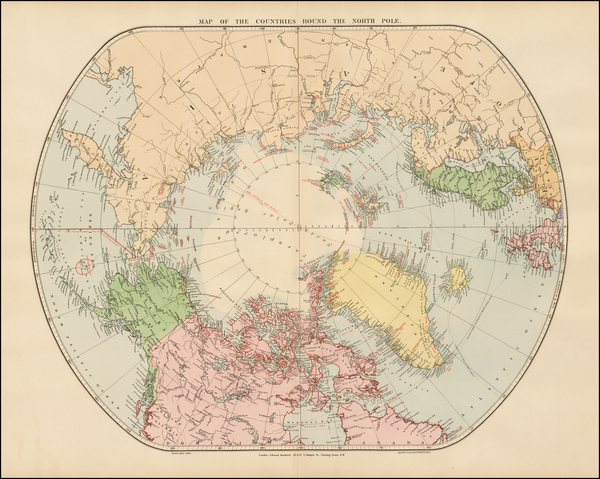 24-Polar Maps Map By Edward Stanford