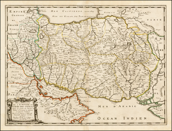 86-Central Asia & Caucasus and Middle East Map By Nicolas Sanson