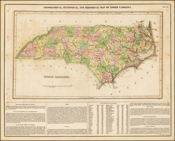 23-Southeast and North Carolina Map By Henry Charles Carey  &  Isaac Lea