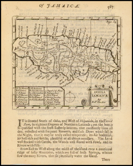 46-Jamaica Map By Robert Morden