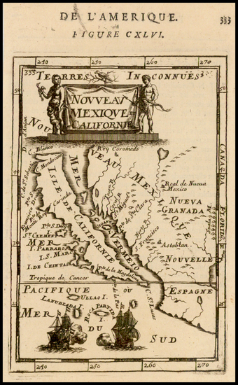 97-Baja California and California Map By Alain Manesson Mallet