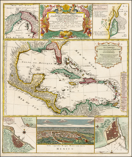 62-Florida, Southeast, Mexico, Caribbean and Central America Map By Homann Heirs