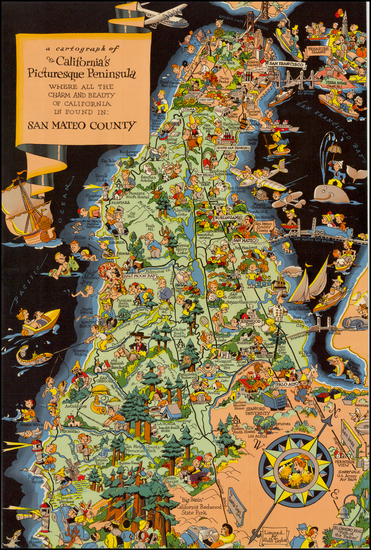 62-California Map By Ruth Taylor White