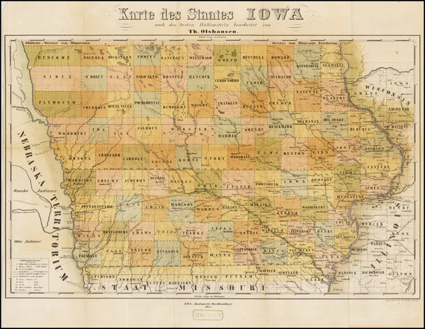 69-Iowa Map By Theodor Olshausen