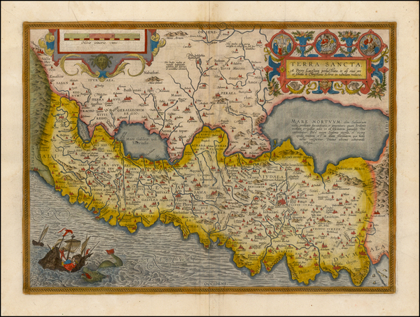 14-Holy Land Map By Abraham Ortelius