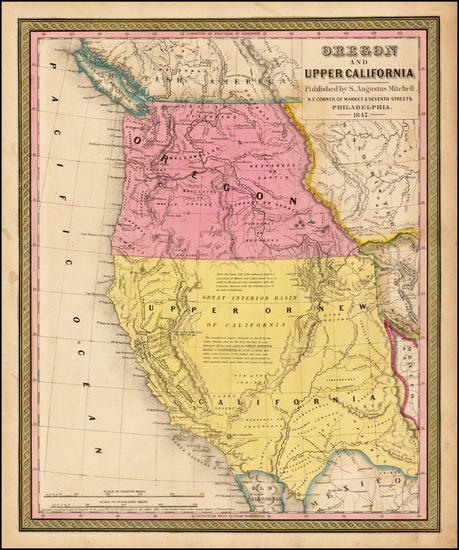 5-Southwest, Rocky Mountains and California Map By Samuel Augustus Mitchell