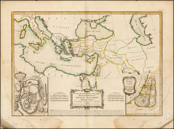 53-Mediterranean, Middle East, Holy Land and Turkey & Asia Minor Map By Jean Janvier