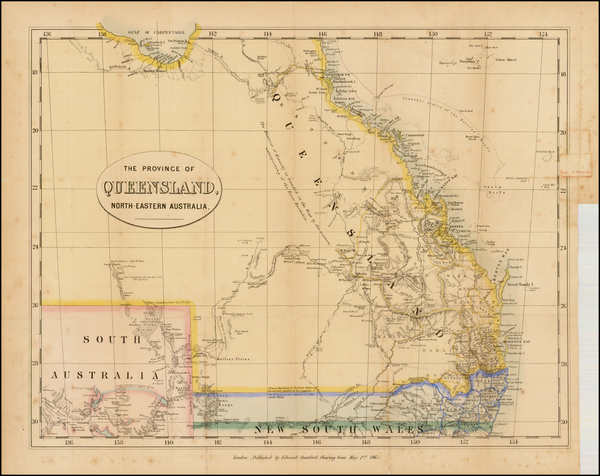 22-Australia Map By Edward Stanford