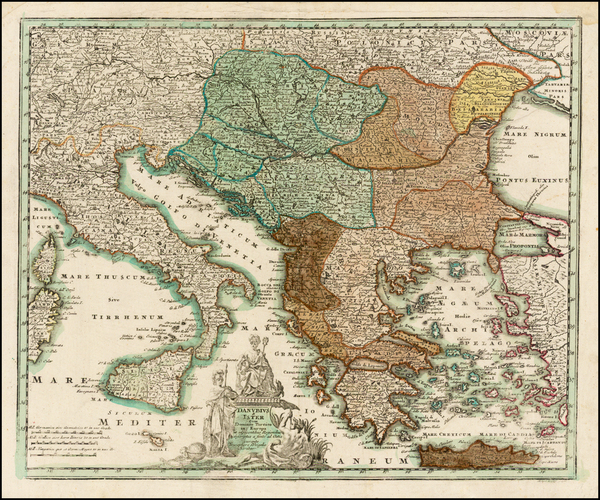 90-Balkans, Turkey and Greece Map By Johann Christoph Weigel