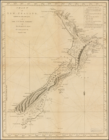 15-New Zealand Map By James Cook