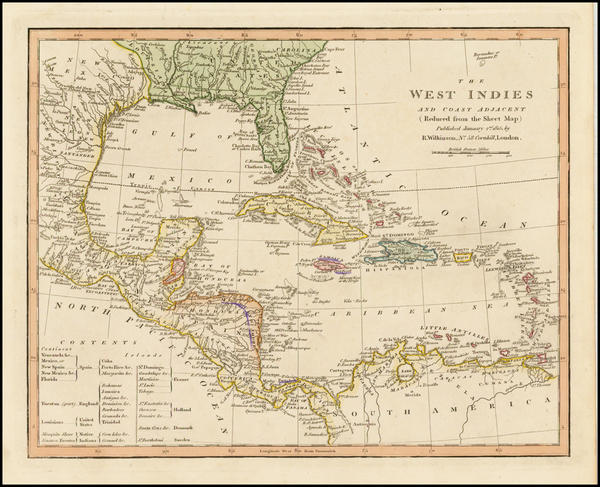 37-Caribbean and Central America Map By Robert Wilkinson