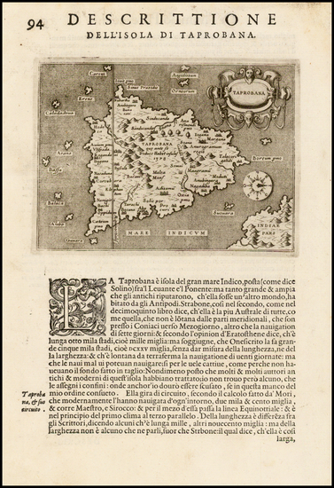 71-India and Other Islands Map By Tomasso Porcacchi