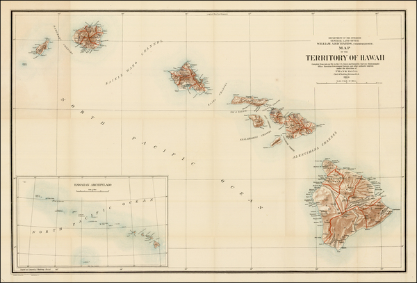 36-Hawaii and Hawaii Map By U.S. General Land Office