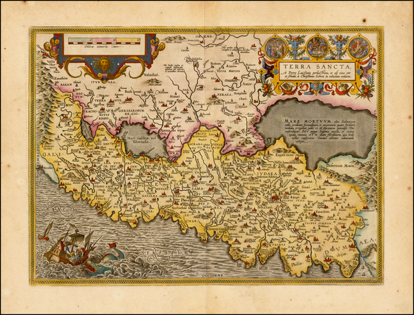 2-Holy Land Map By Abraham Ortelius