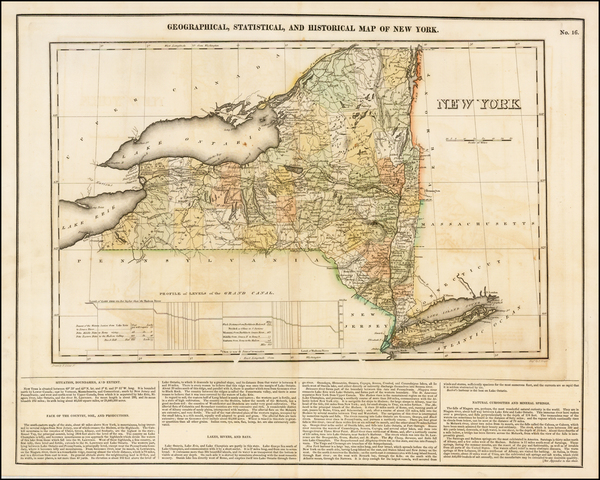 38-New York State Map By Henry Charles Carey  &  Isaac Lea