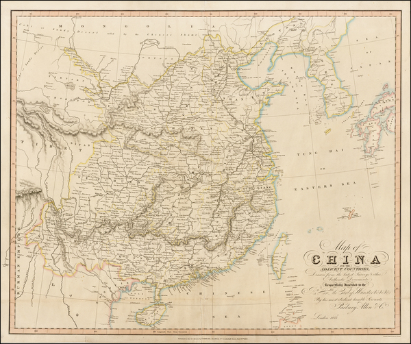 75-China and Korea Map By Parbury Allen & Co.