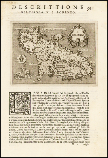 100-African Islands, including Madagascar Map By Tomasso Porcacchi