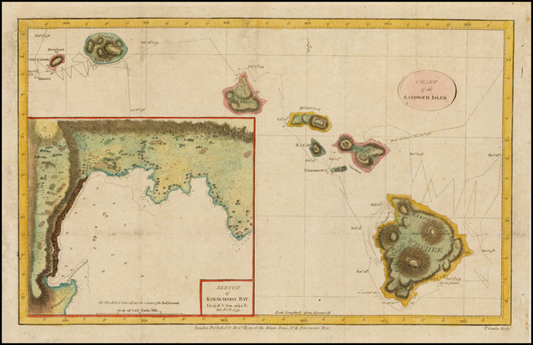 64-Hawaii and Hawaii Map By James Cook