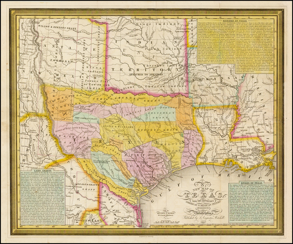 15-Texas Map By Samuel Augustus Mitchell / J.H. Young