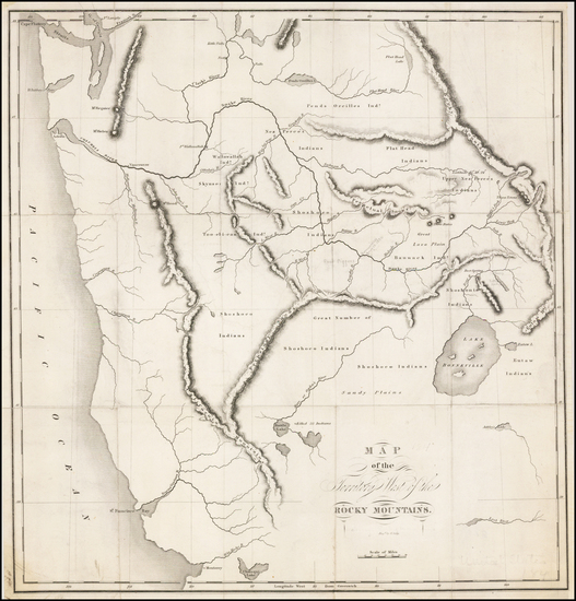 89-Rocky Mountains and California Map By Benjamin L.E. Bonneville